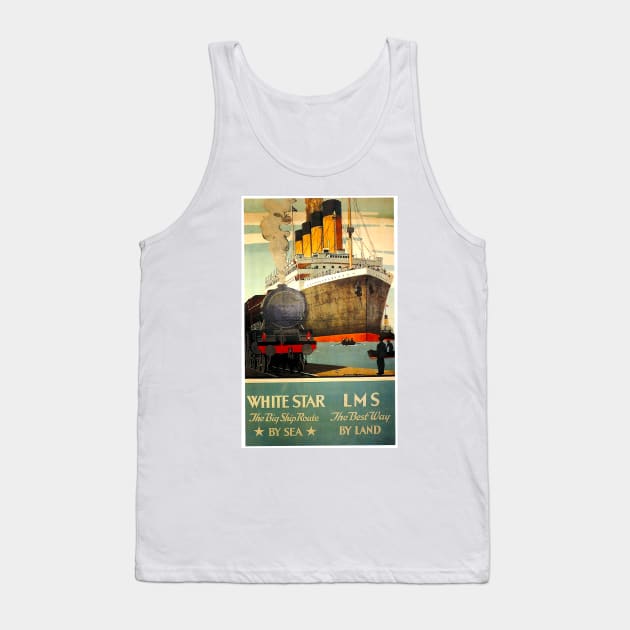 Vintage Travel - White Star Tank Top by Culturio